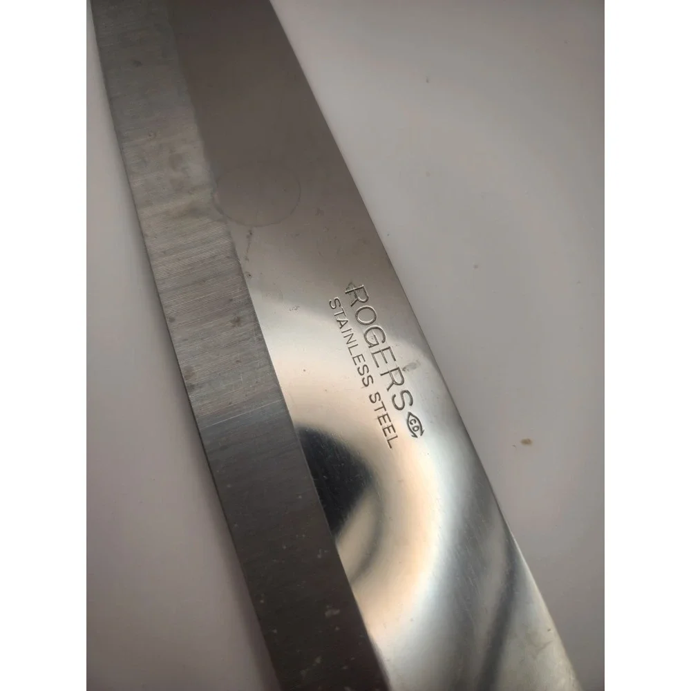 Vintage Rogers Co Stainless Steel Chef Knife Wood Handle‎ Japan Full Tang 8